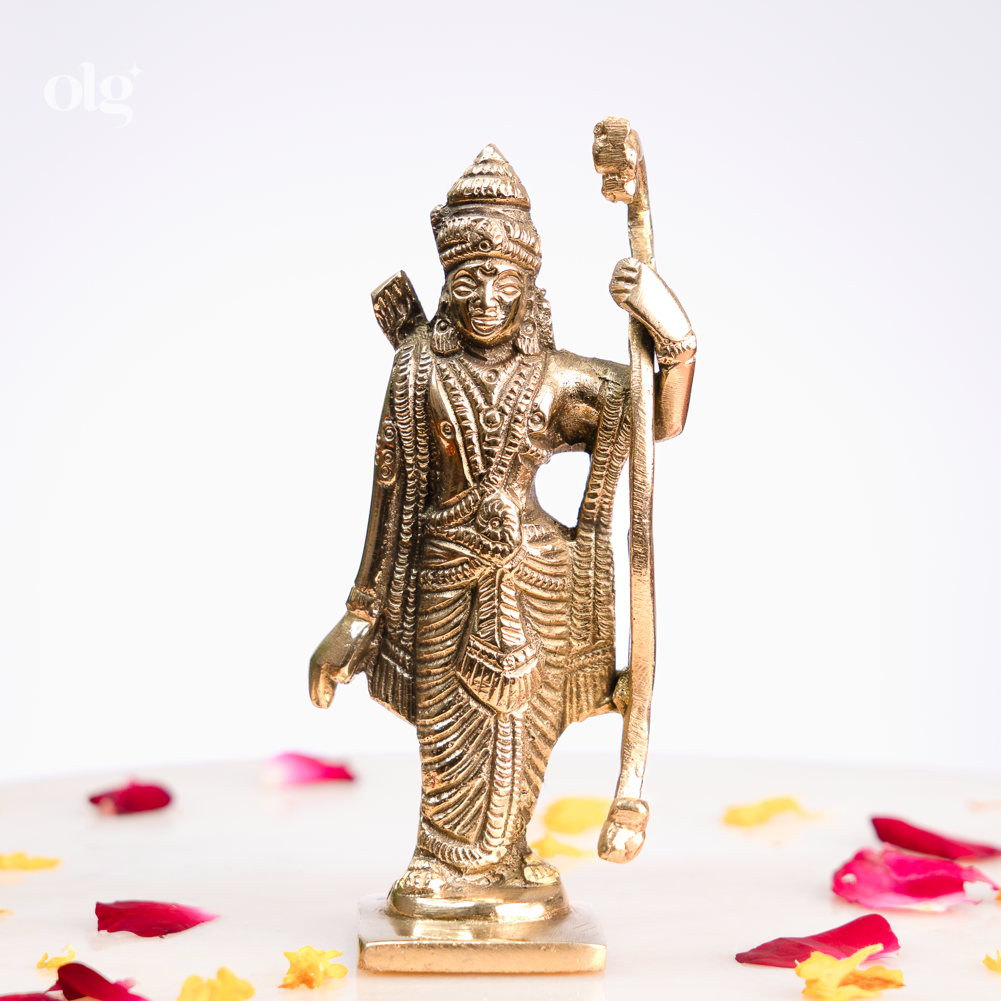 Lord Shri Ram Brass Murti with Bow (4.5 Inch)