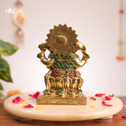 Ganesha Idol with Meenakari Stones