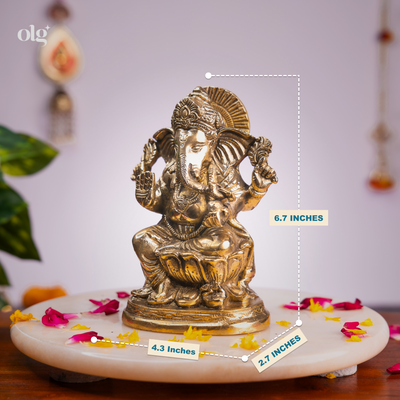 Antique Brass Ganesha Idol Dimensions