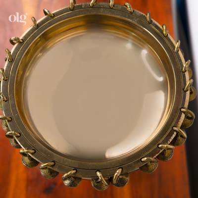 Brass fish-shaped urli bowl for floating flowers and diyas, 11 inch