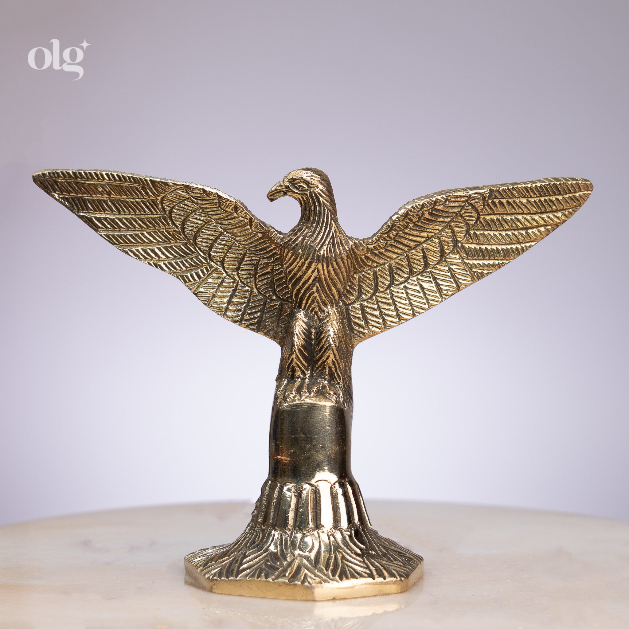 Brass Flying Eagle Feng Shui Figurine (5 Inch)