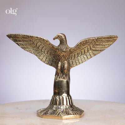 Brass flying eagle Feng Shui figurine, 5 inch, handcrafted