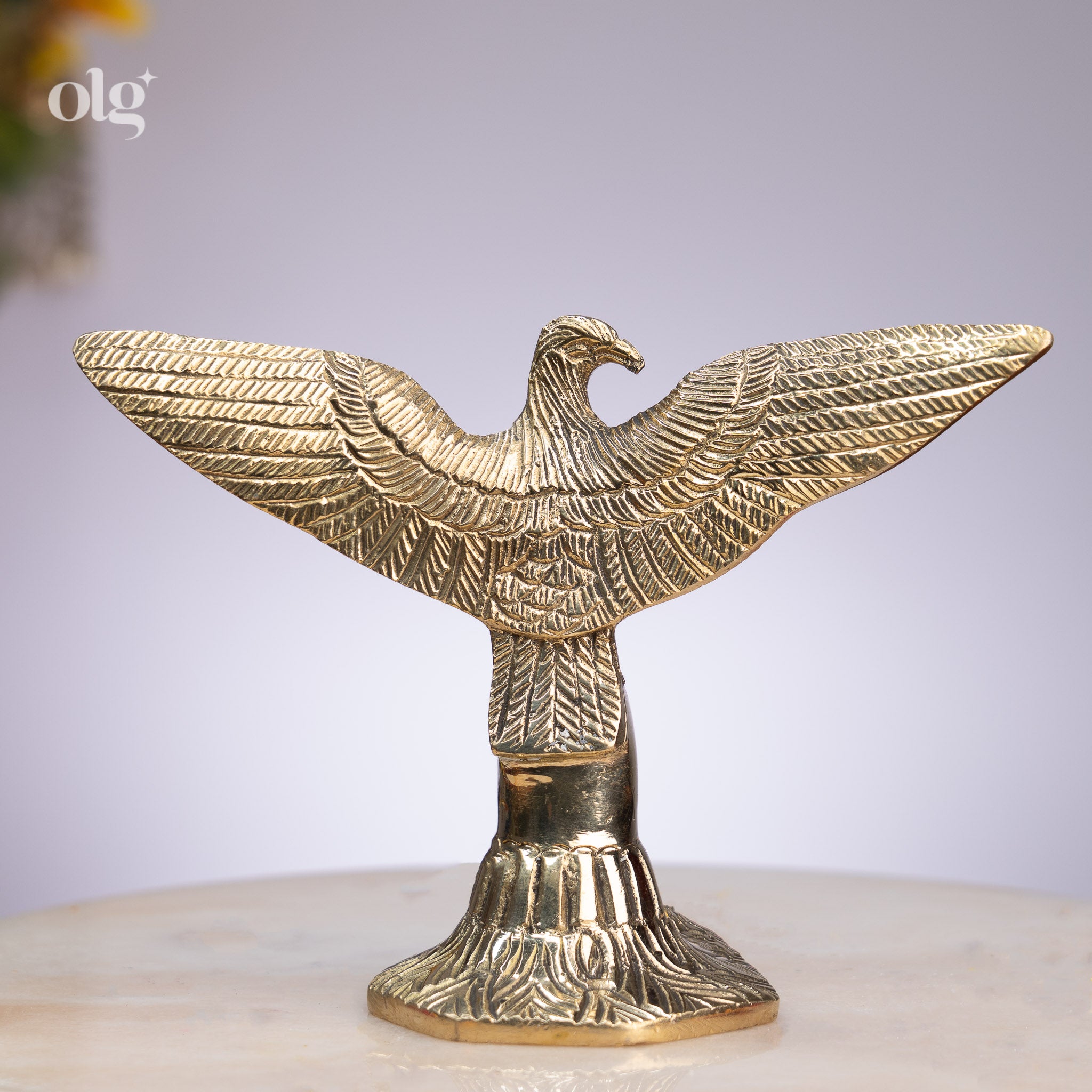 Brass Flying Eagle Feng Shui Figurine (5 Inch)