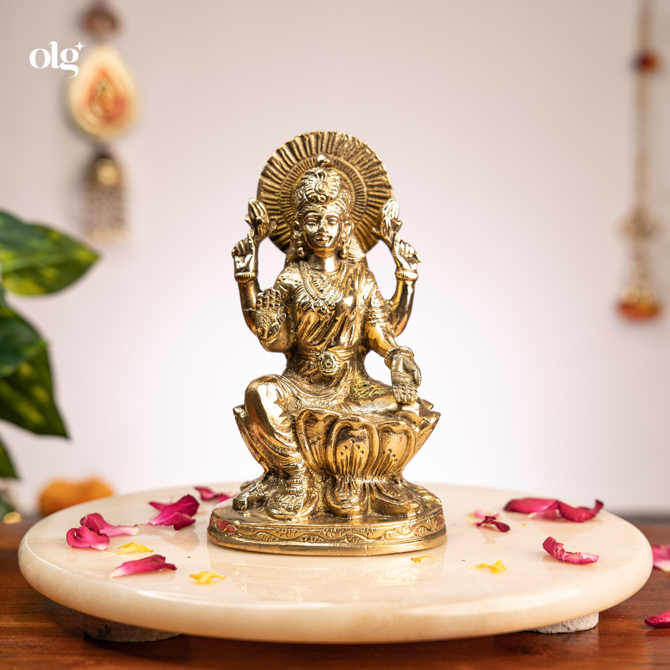 Premium Brass Sitting Goddess Lakshmi Idol (7 Inch)
