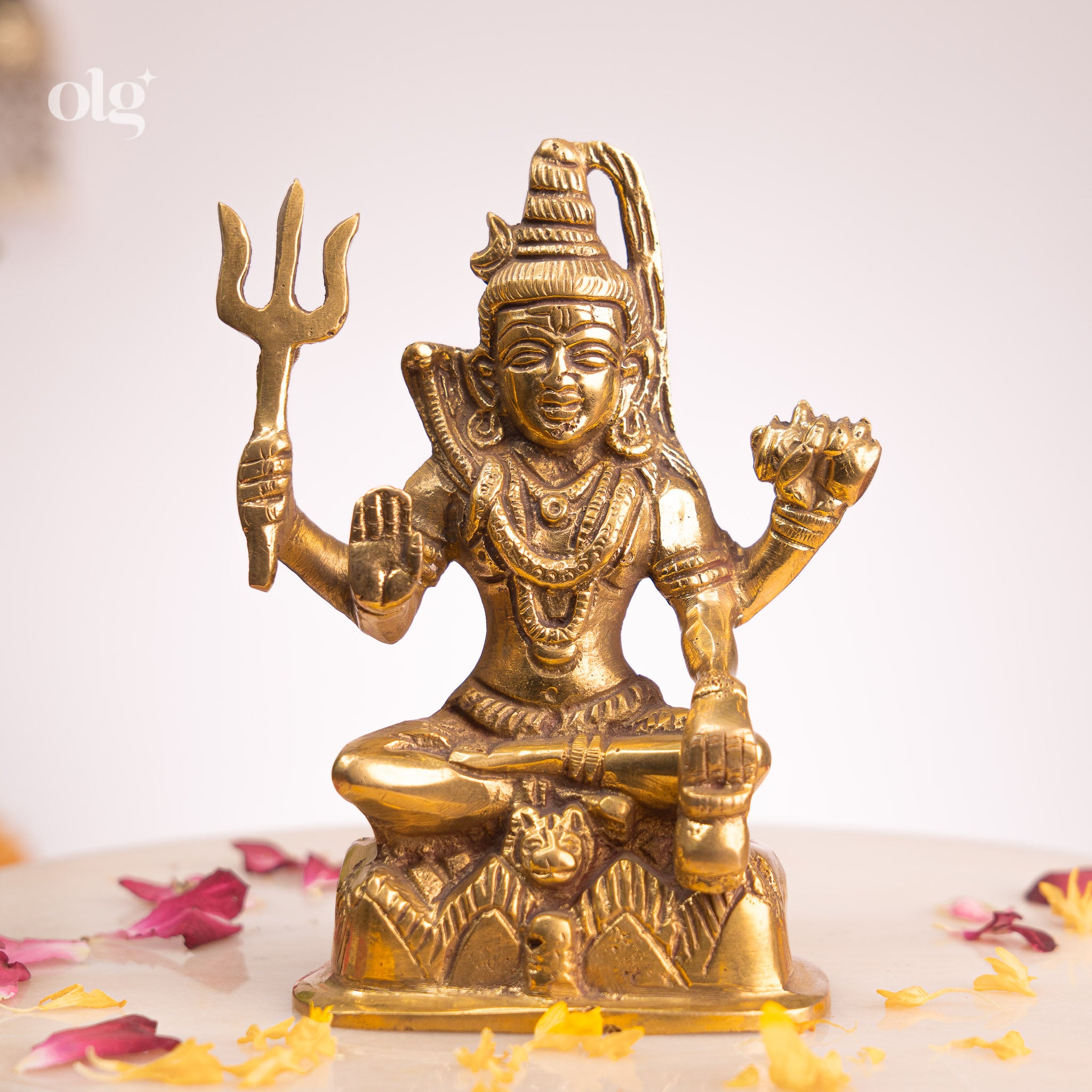 Handcrafted Brass Lord Shiva for Home Temple (5.5 Inch)