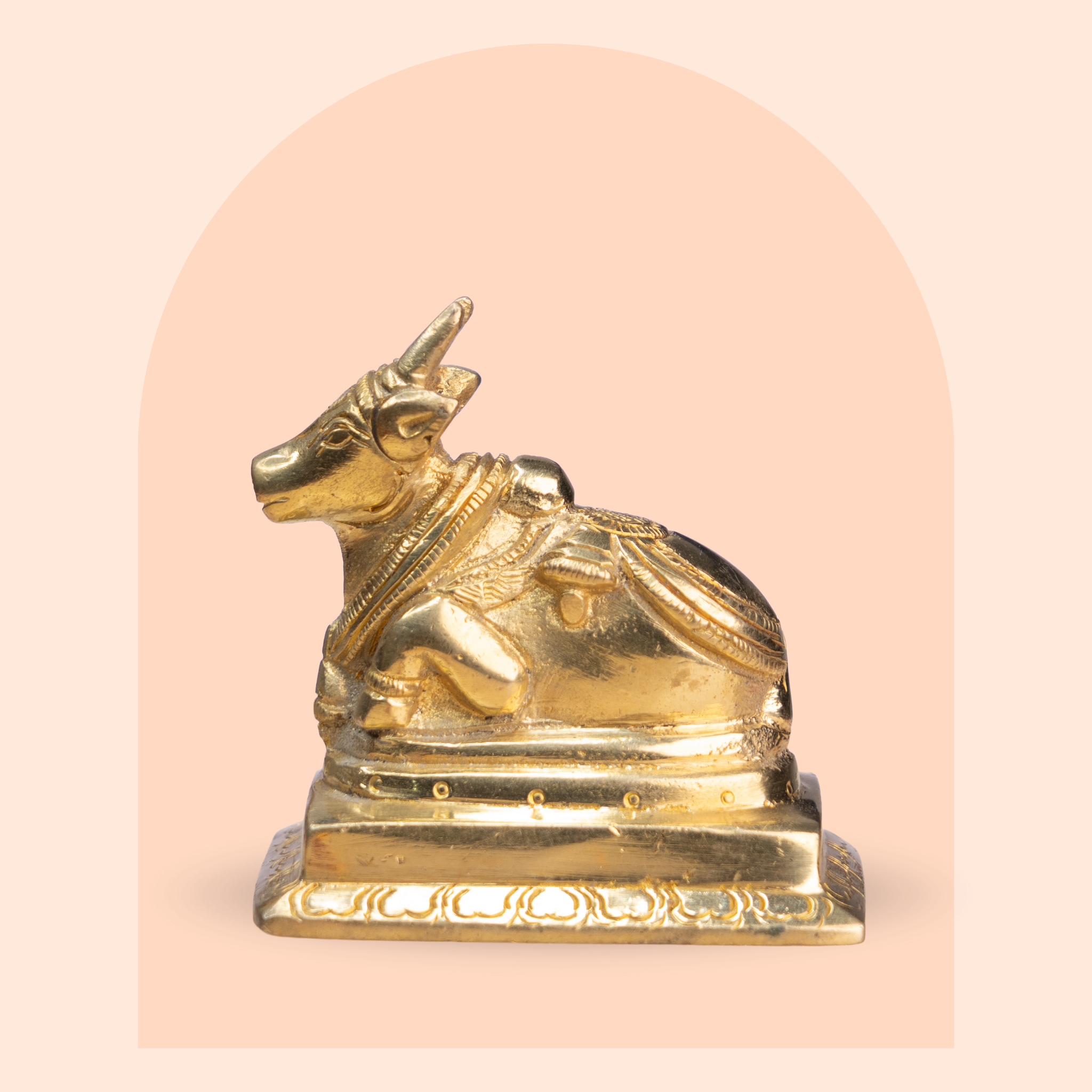 Brass Sitting Nandi Murti (3 Inch)