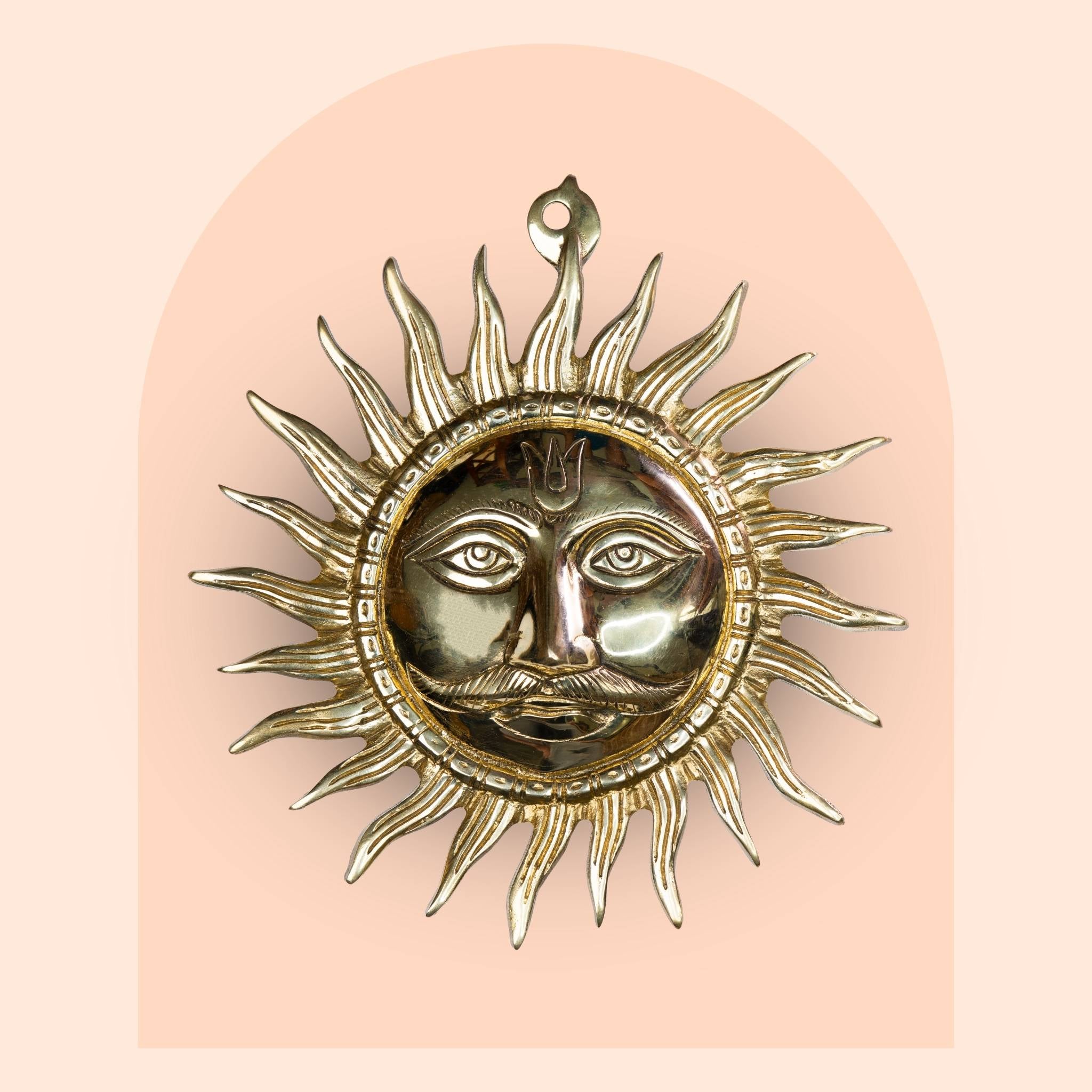 Brass Sun Face Wall Hanging for Positive Energy