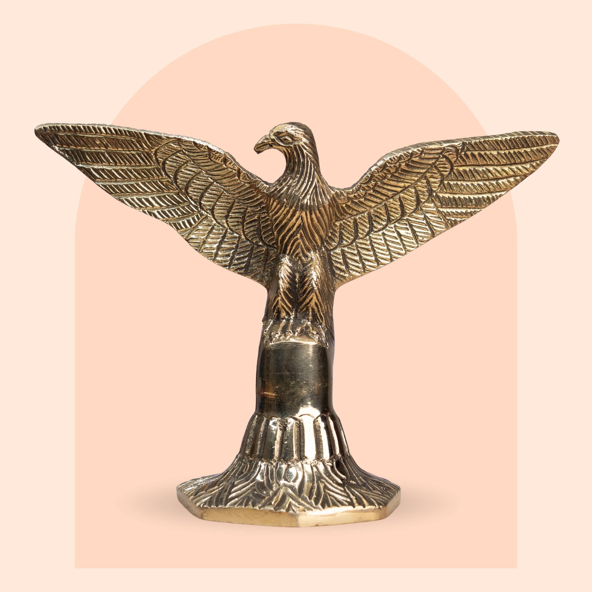 Brass Flying Eagle Feng Shui Figurine (5 Inch)