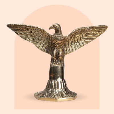 Brass flying eagle Feng Shui figurine, 5 inch, handcrafted