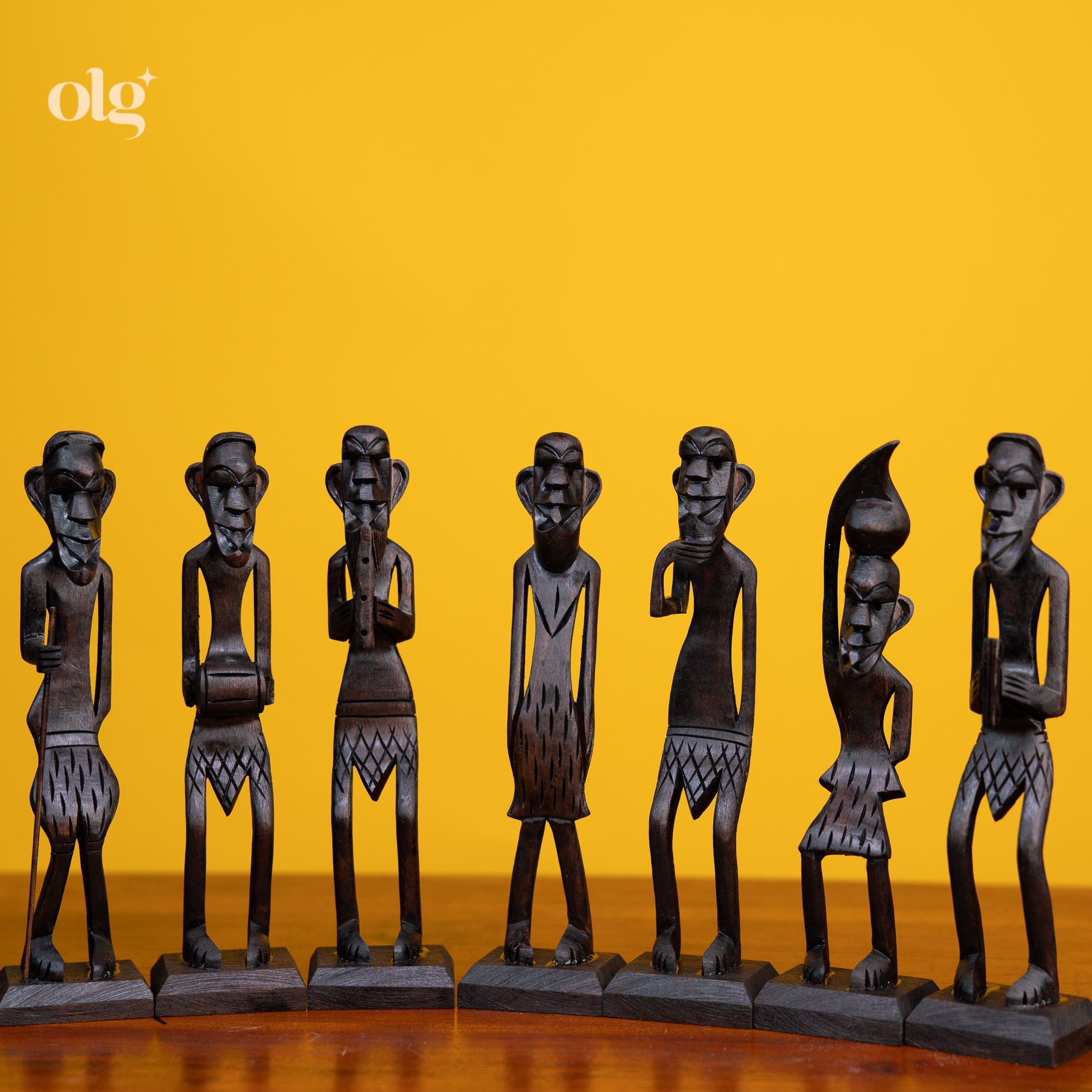 African Tribal Figurines Showpiece (Set of 7 )