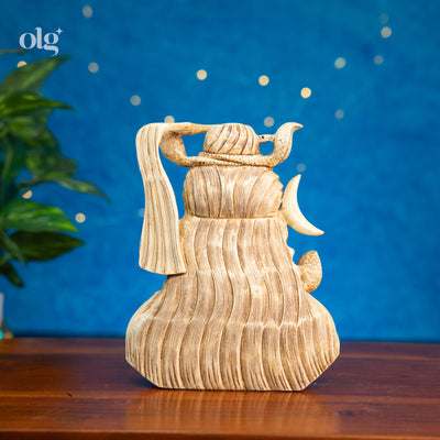 Cultured marble Shiva bust, antique ivory finish