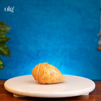 Hand Carved Wooden Conch Shell (Shankh)