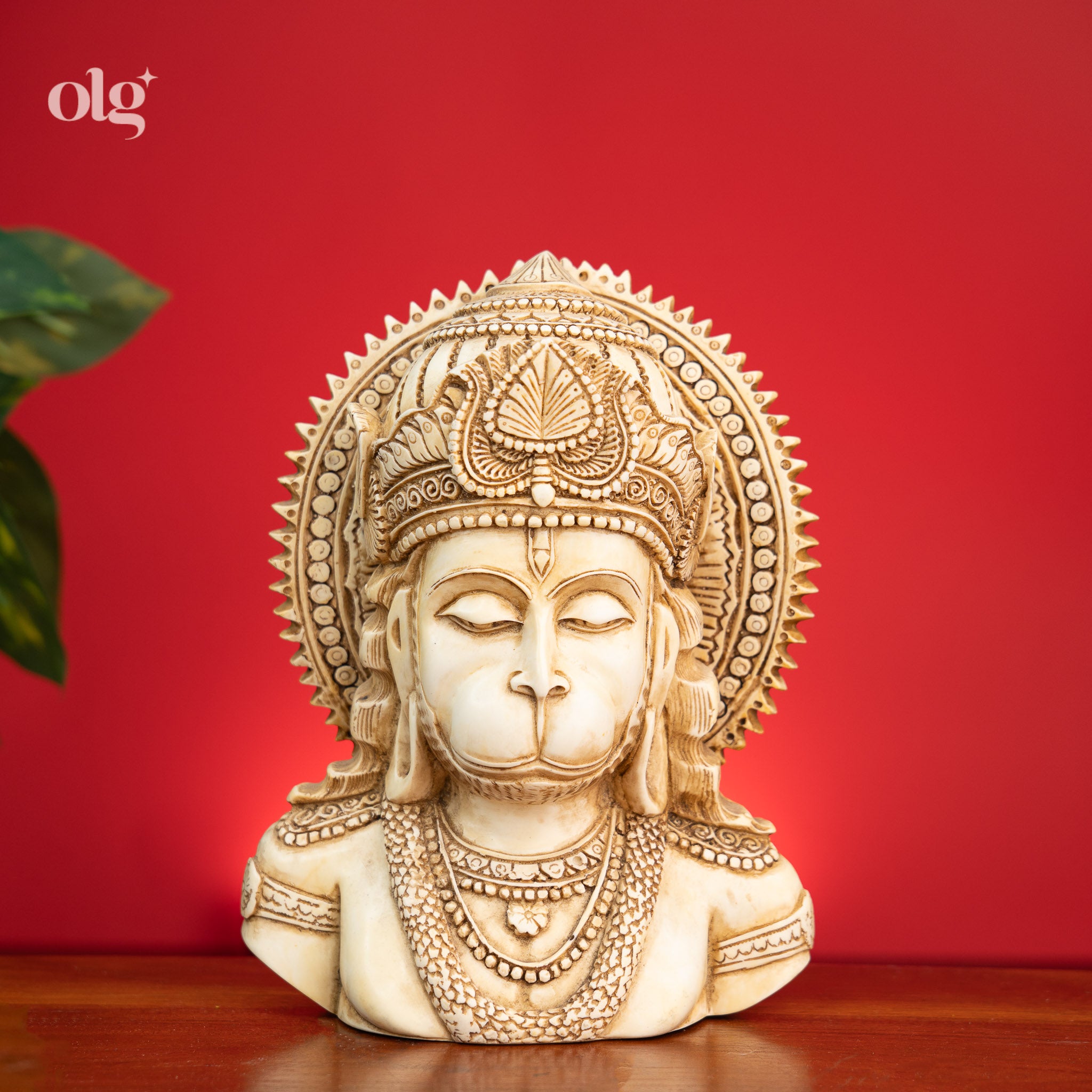 Lord Hanuman Statue with Antique Ivory Look