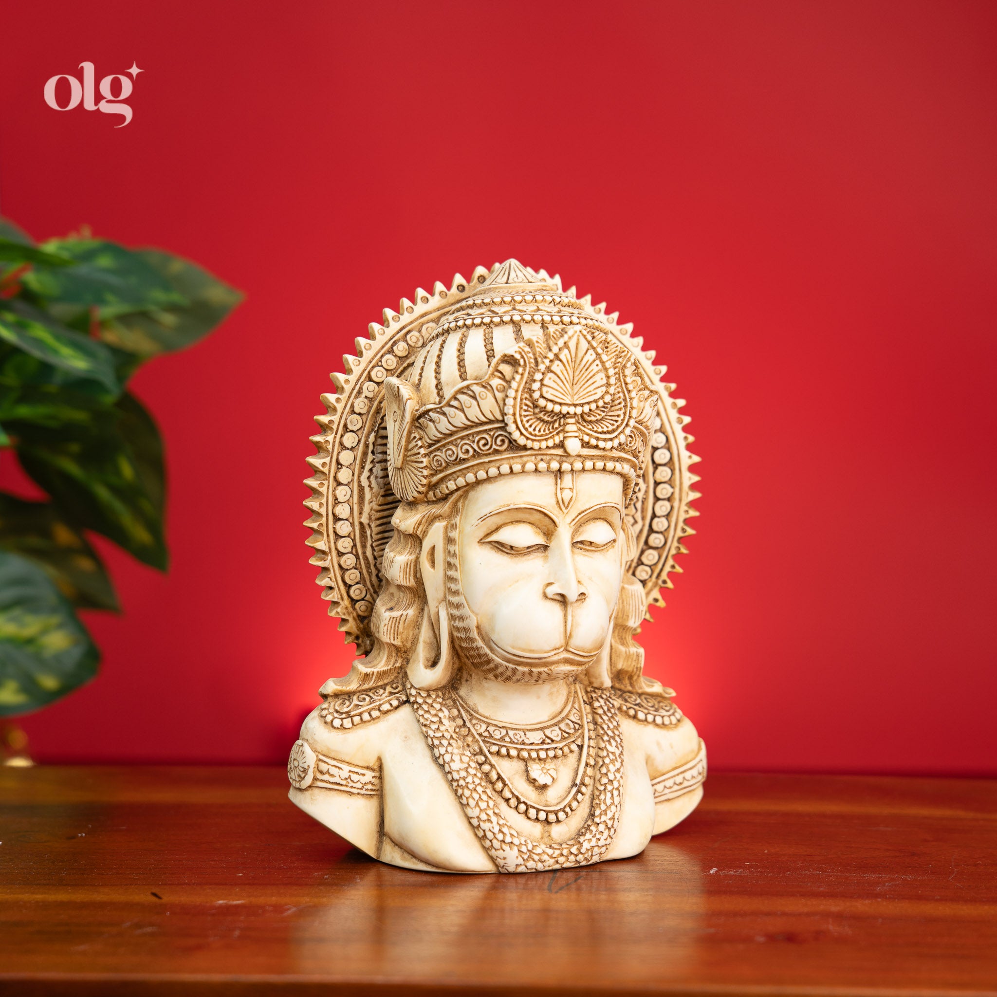 Lord Hanuman Statue with Antique Ivory Look