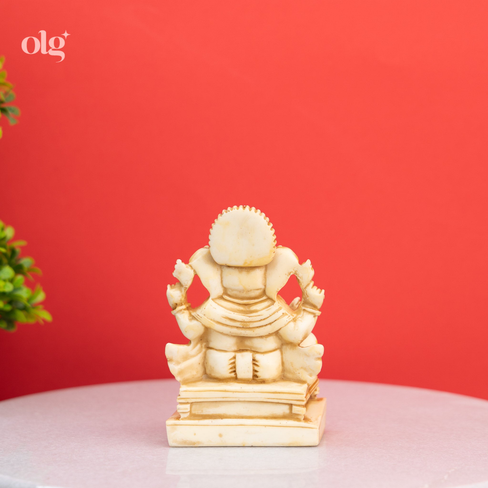 Miniature Antique Ivory Finish Lord Ganesha Idol