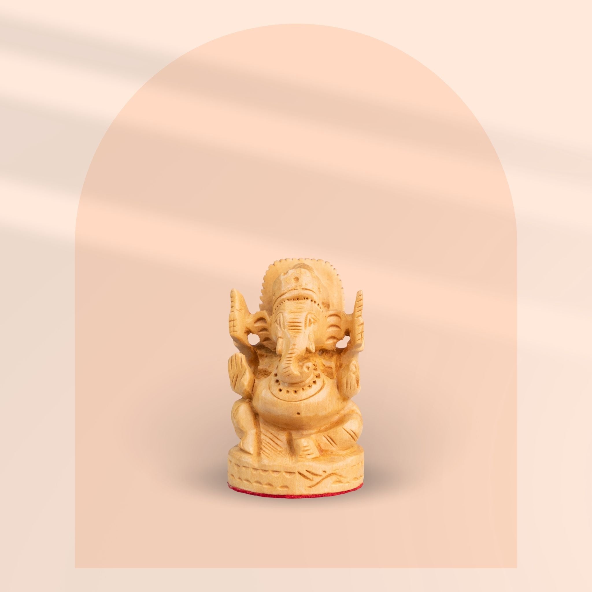 Miniature Hand Carved Wooden Lord Ganesha Idol