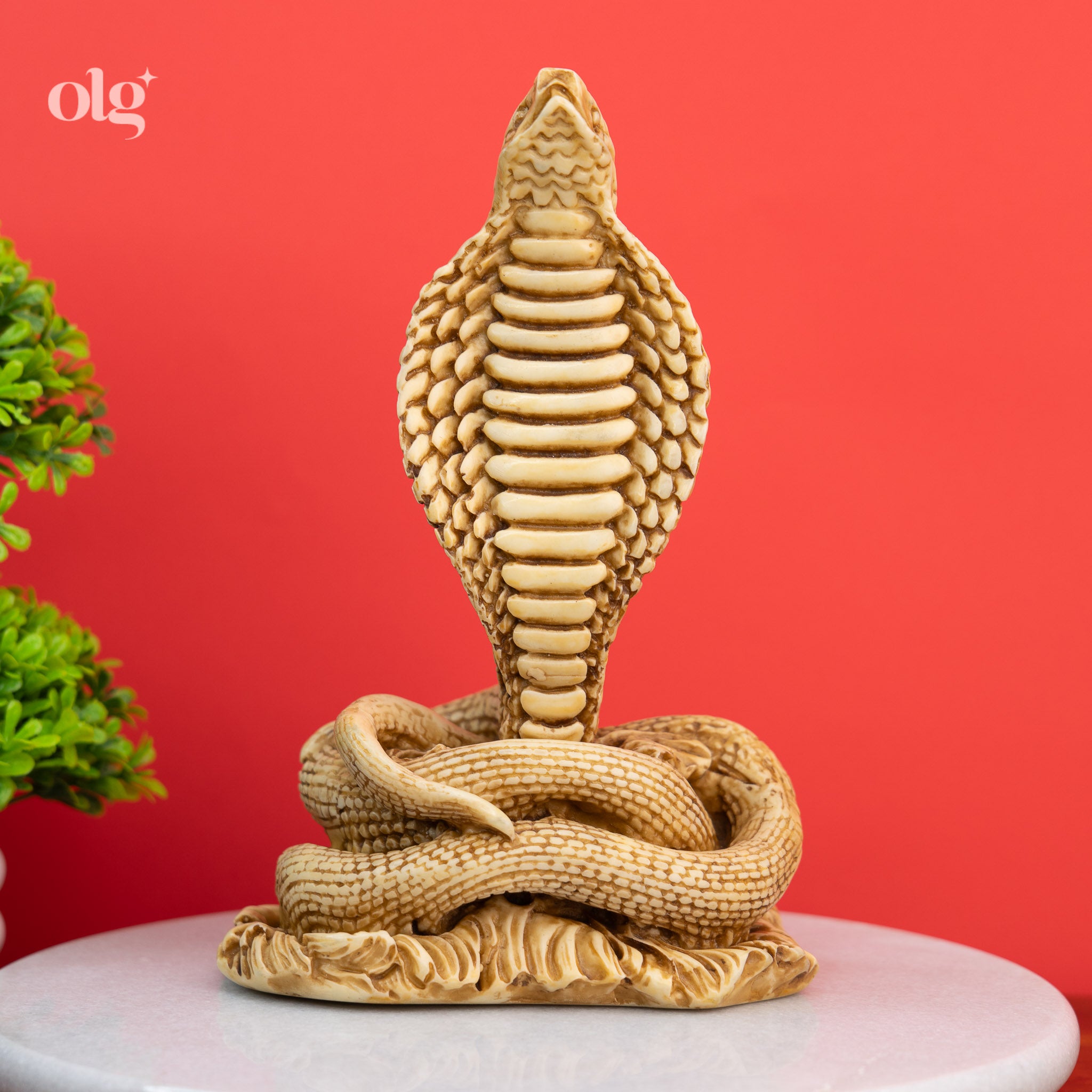 Naga Devata Figurine in Antique Ivory Finish