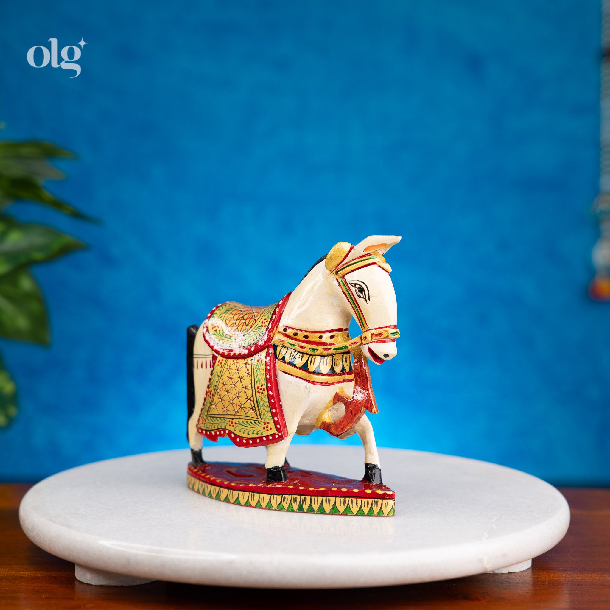 Vibrant Rajasthani Hand-Painted Horse Figurine